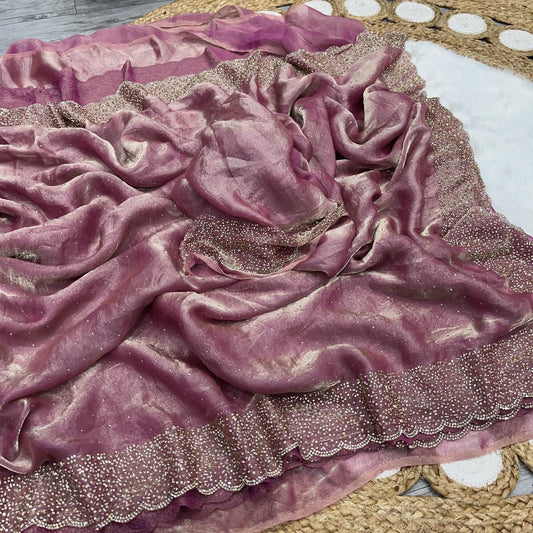 Designer Space Silk sarees with sequence work on border