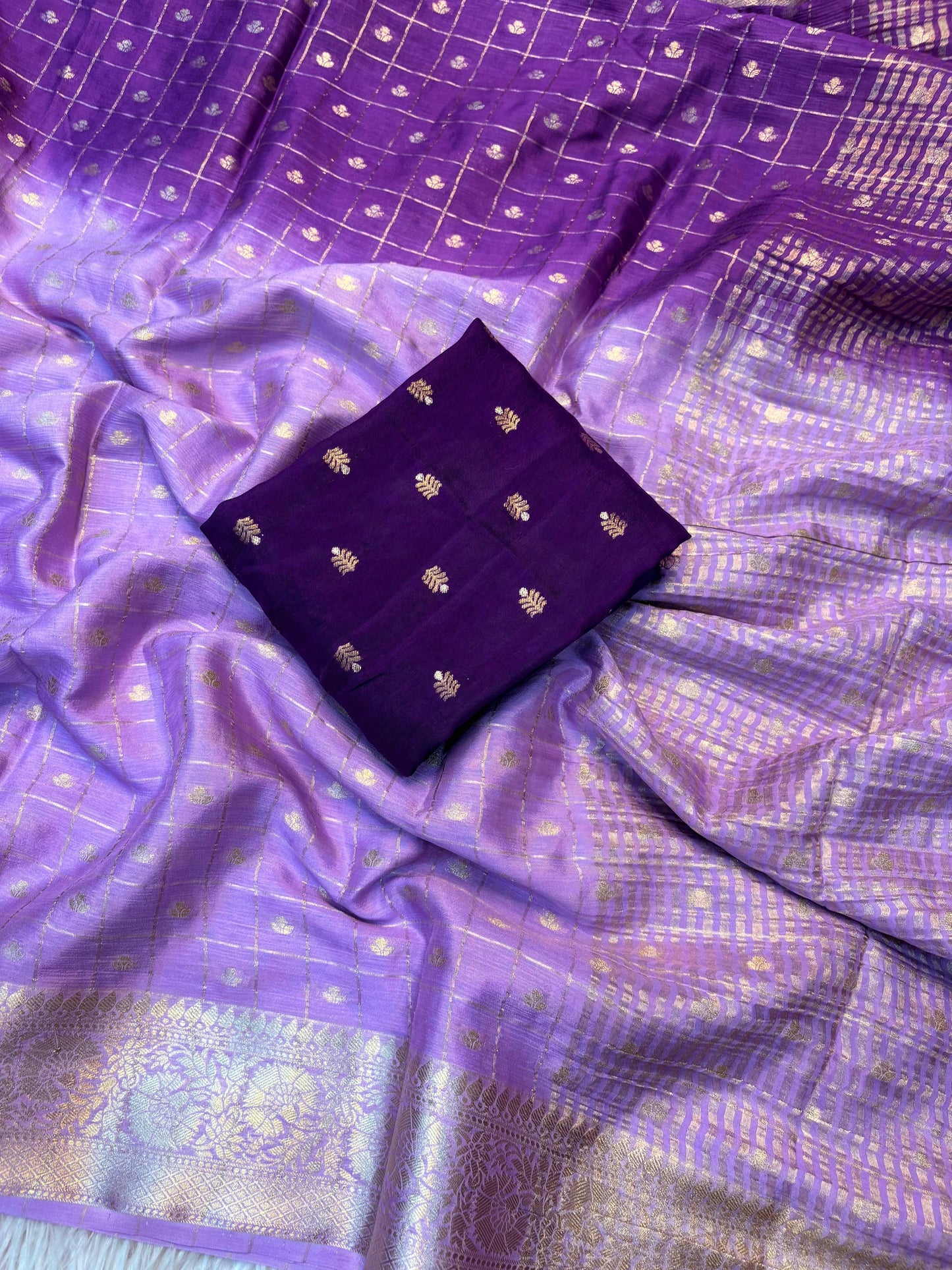 Fancy Viscose chinnon saree in dual tone