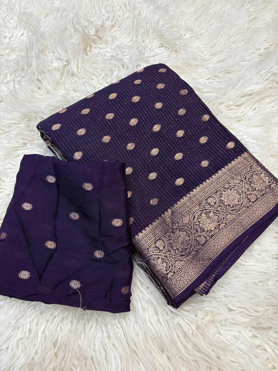 Viscose Georgette Sarees with all over weaving