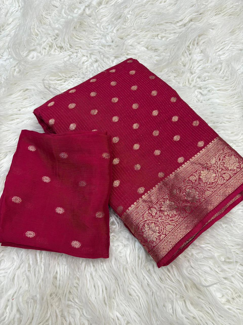 Viscose Georgette Sarees with all over weaving