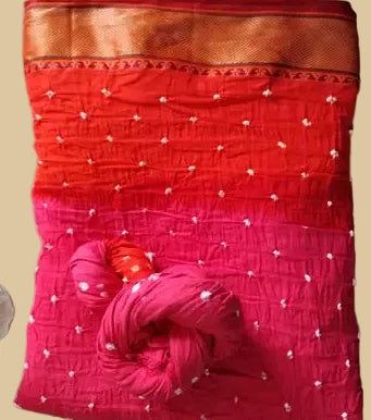 Pure mul cotton Bandhini sarees  in dual tone