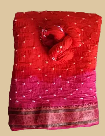 Pure mul cotton Bandhini sarees  in dual tone