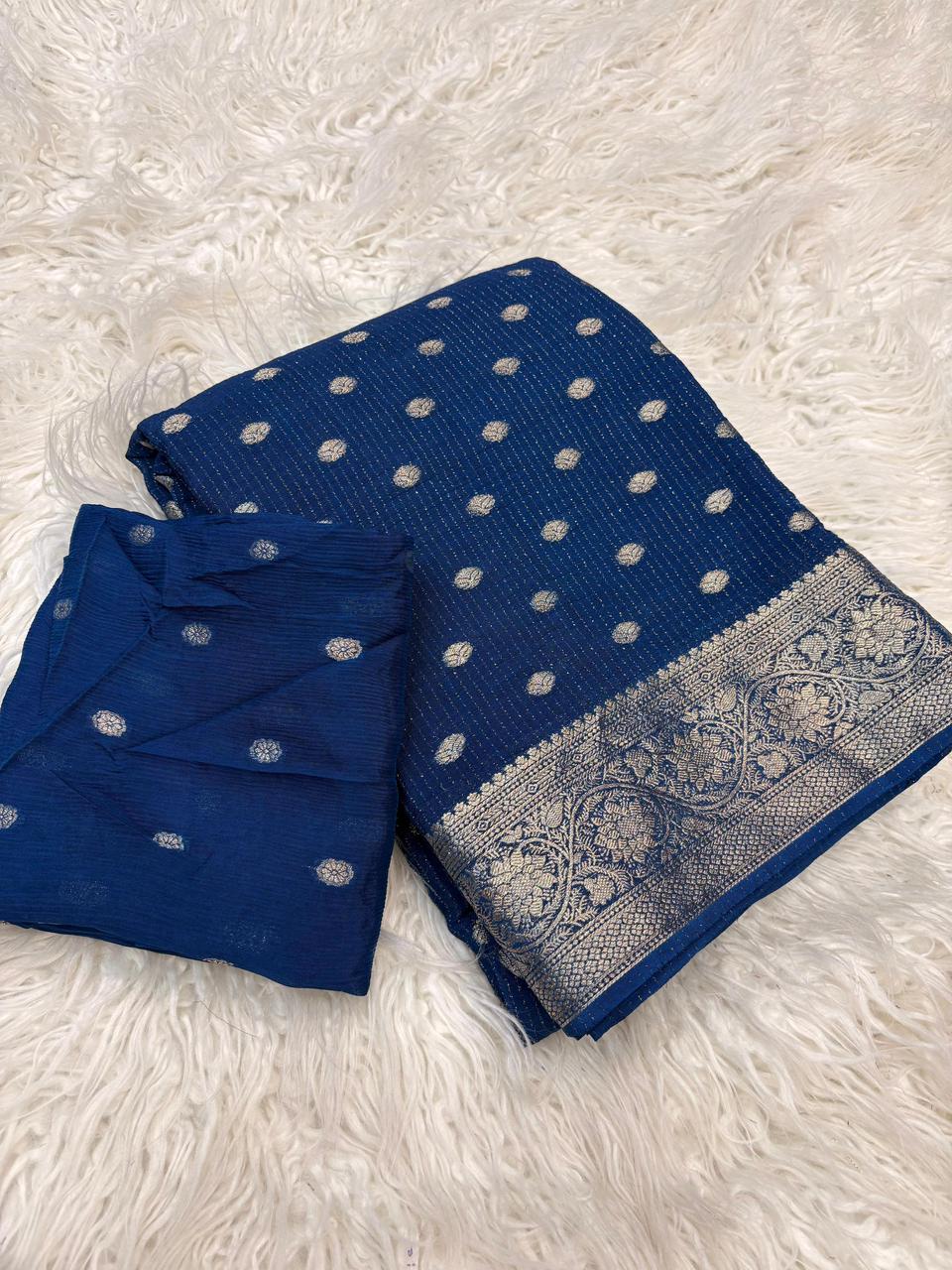 Viscose Georgette Sarees with all over weaving