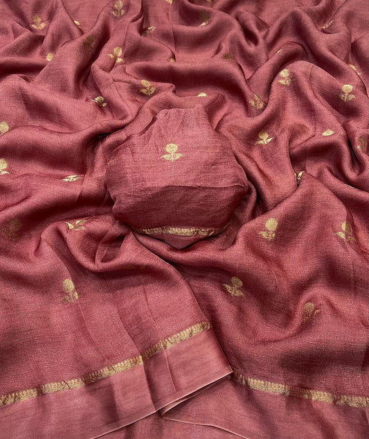 Viscose kadhi Crepe Saree with leaf motifs in all trendy colours