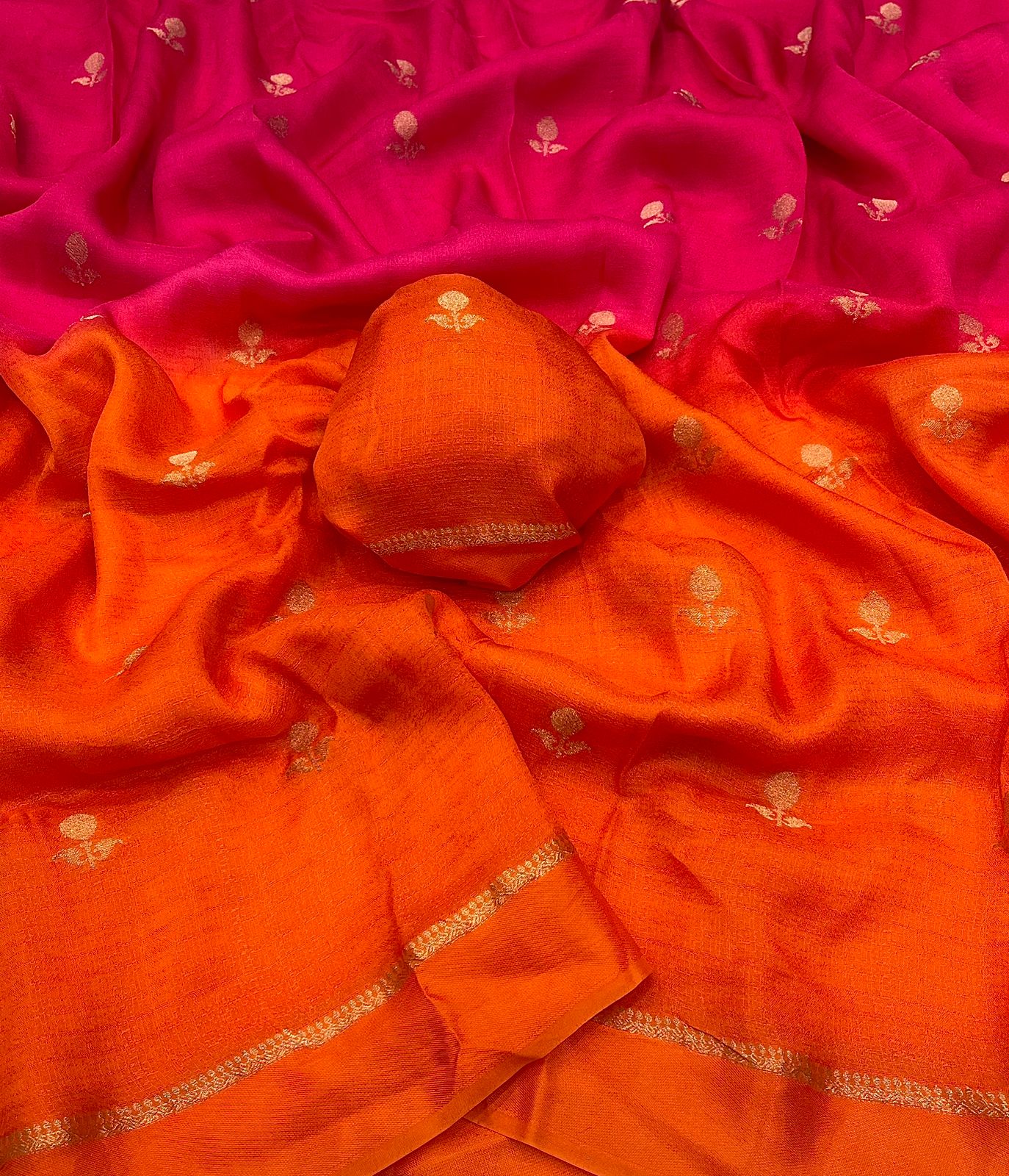 Viscose kadhi saree in dual tone