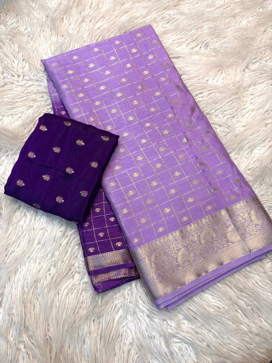 Fancy Viscose chinnon saree in dual tone