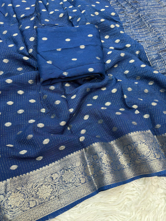 Viscose Georgette Sarees with all over weaving