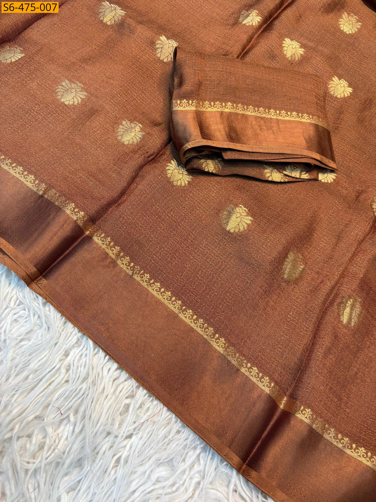 Viscose kadhi Crepe Saree with Lotus motifs in all trendy colours