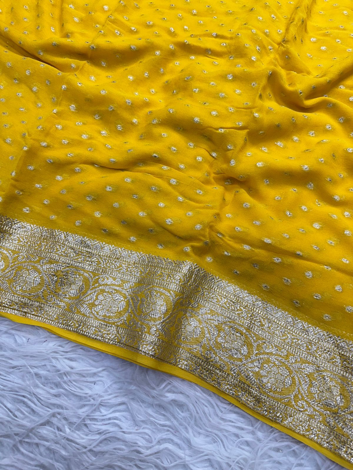 Viscose Georgette Sarees with thousand buttas