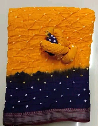 Pure mul cotton Bandhini sarees  in dual tone