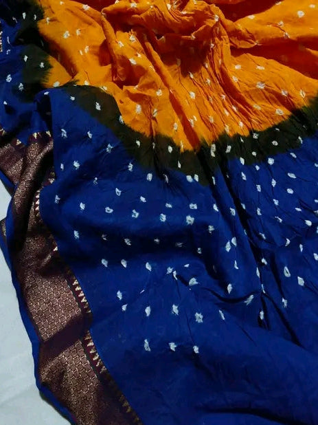 Pure mul cotton Bandhini sarees  in dual tone